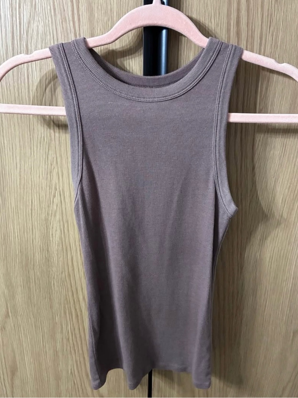 a new day Brown Ribbed Tank Top